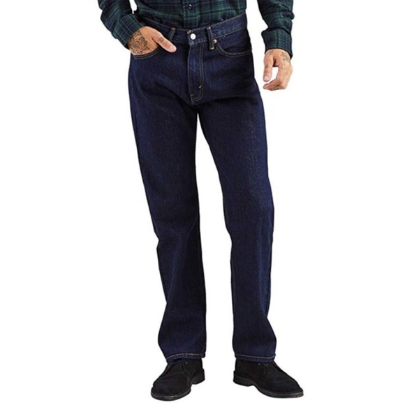 Men's Levi's® 505™ Regular Jeans Dark Blue Wash Size W36 L30 excellent condition - Picture 1 of 5